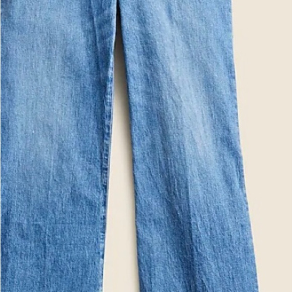 J Crew Blue Flare Wide-Leg Jeans with Classic Faded Look - Picture 3 of 7